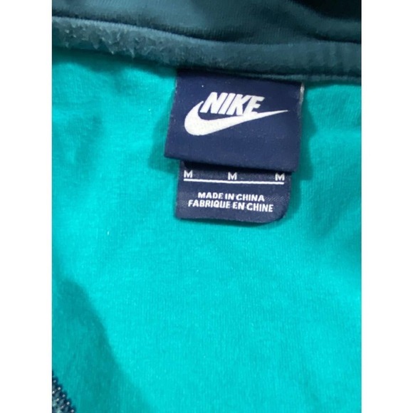 Nike Hoodie Green Zip Girls Boys Size M Green with Asymmetric Graphic - Picture 9 of 9